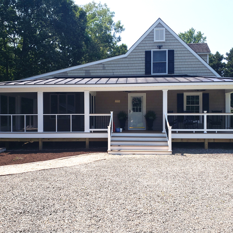 New screen porch and covered deck addition